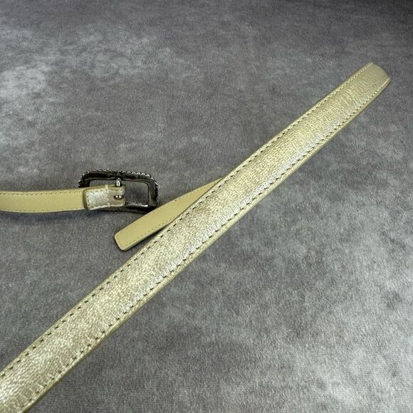 Bottega Veneta Slim Gold Beige Leather Belt 85/34 main image 11